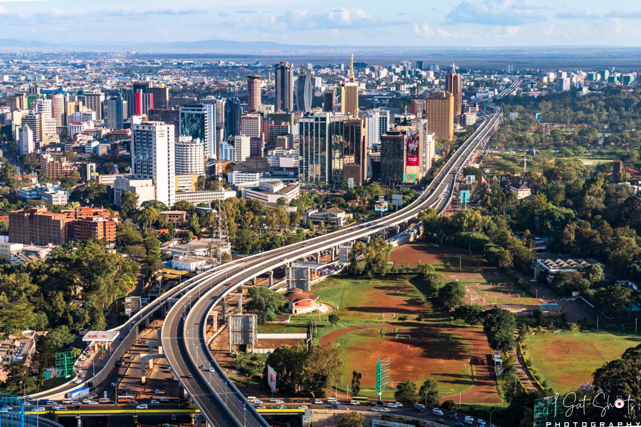 Modern Nairobi cityscape - capital city of Kenya, East Africa